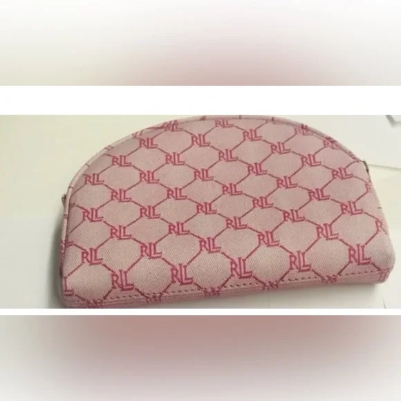 New 3 New Lauren Ralph Lauren Pink Cosmetic Bags iPhone Bag Signature RL Logo - Picture 4 of 14